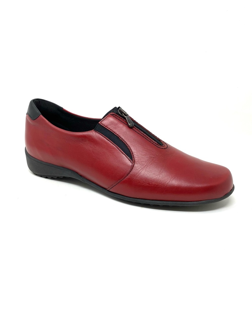 Munro Berkley Red Leather Front Zip Walking Shoes Size 12W NIB M730631
